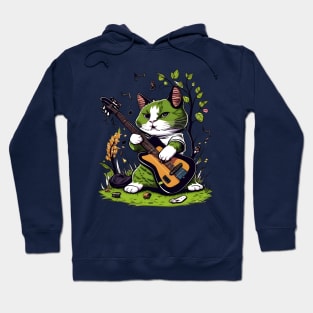 Funny Cat Playing Guitar - Cat Lover Hoodie